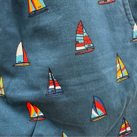 Forever 21 Teal Sailboat Print Swim Trunks Men’s Medium - Picture 3 of 7
